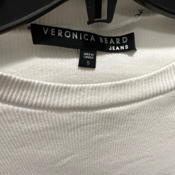 Veronica Beard White ribbed sweater with pour sleeves, size small - Picture 9 of 9